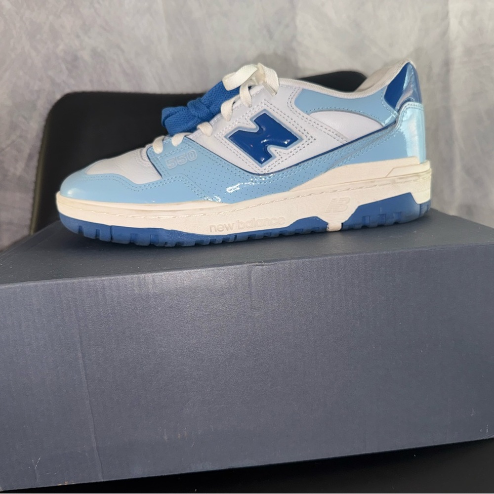 New Balance Light Blue and White Athletic Shoes